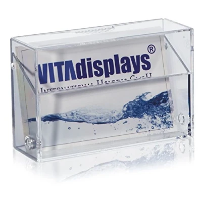 Imagen de VITAdisplays Caja para tarjetas de visita (10,5 cm ancho) guardar visita, transparente