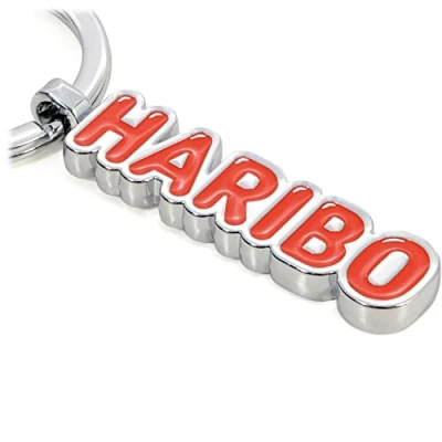 Imagen de TROIKA Llavero de metal con texto en inglés Haribo color rojo, HB K05/RD manejable, handlich,