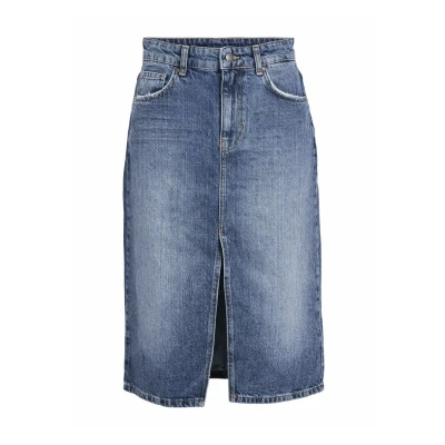 Imagen de Object Objharlow MIDI Falda vaquera, Mujer, Talla: Small, Medium blue denim