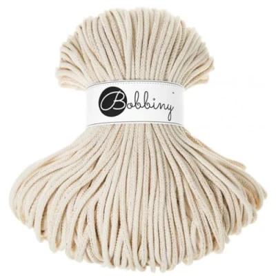 Imagen de Bobbiny Cordón/cuerda de 5 mm para macramé color natural dorado, 100 m
