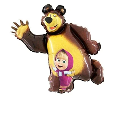 Imagen de Grabo Globo gigante en papel de aluminio Medidas 87 cm Diseño Masha y el Oso Multicolor Modelo n. L164