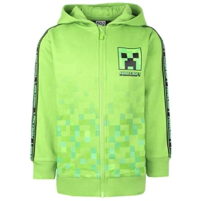 Imagen de Minecraft Sudadera con Cremallera Green Creeper Pixel niños Ropa Capucha Envejecido 5/6