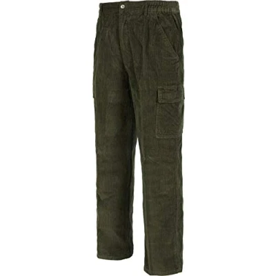 Imagen de Work Team Pantalón de Pana con Cintura elástica y Multibolsillos. Hombre Verde Kaki 42