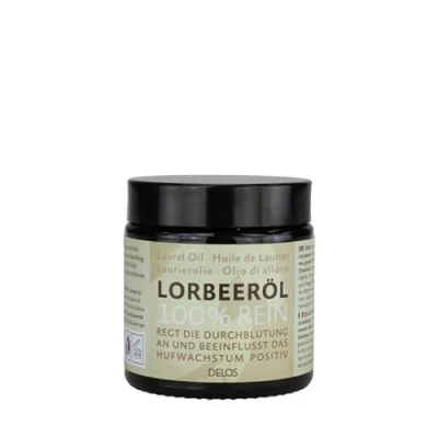 Imagen de Delos Aceite de laurel puro 100 ml para el casco caballo, crecimiento pezuñas, en hogar