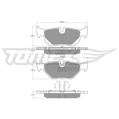 Imagen de TOMEX brakes TX 14 36 Juego de pastillas freno Eje trasero preparado para indicador desgaste BMW: 3 Berlina, Coupé, 1 Hatchback