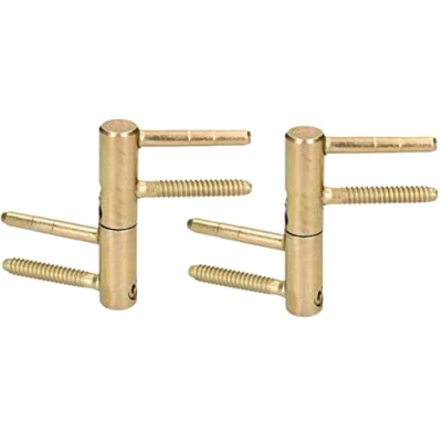 Imagen de KOTARBAU® 2 x Bisagras Anuba de puerta, Pernos para puerta y marco, 16х80mm, Pernio rascado, Bisagra perno enroscar, regulable 3D latón inoxidable, puertas madera