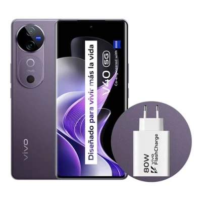 Imagen de Móvil vivo V40, Morado, 512 GB, 12 GB RAM, 6.78&quot; AMOLED, Qualcomm Snapdragon® 7Gen3 , 5500 mAh, Android
