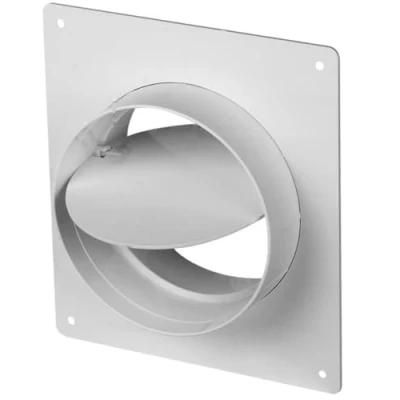 Imagen de 150mm montado en la pared brida anti retorno amortiguador blanco PVC redondo rejilla