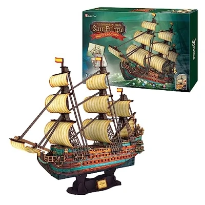 Imagen de Puzzle 3D Maqueta Barco San Felipe Maquetas para Construir Adultos Y Niños Puzzles Montar 248 Piezas