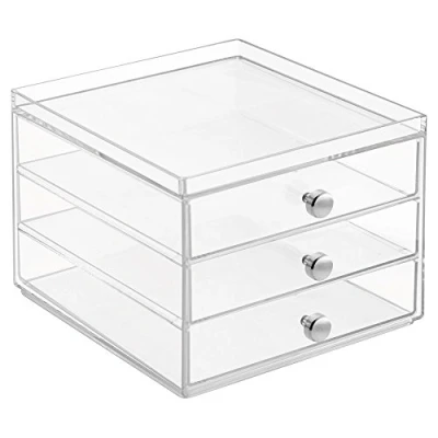 Imagen de iDesign 37060EU Clarity 3 cajones apilables, estrechos y transparentes