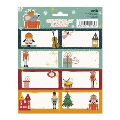 Imagen de Grupo Erik Etiquetas adhesivas navidad Cascanueces regalo / 16 Pegatinas regalos
