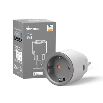 Imagen de SONOFF S60TPF Enchufe Inteligente Wi Fi (con Monitoreo Energético),Programar el Encendido/Apagado, Ahorro Energía, Compatible con Alexa y Google Home