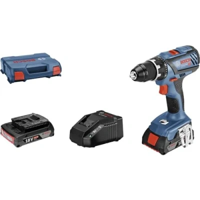 Imagen de Bosch Professional 18V System GSR 28 Atornillador a batería (63 Nm, Ø máx. tornillo 10 mm, 2 baterías x 2,0 Ah, en L Case)
