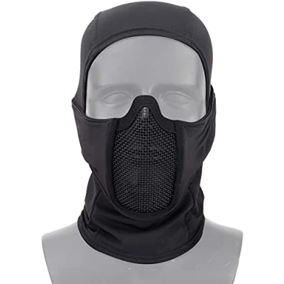 Imagen de NC Tactical Airsoft Full Face Protection Balaclava Ninja Style Máscara de Malla, Capucha a Prueba Viento Motocicleta y Protector Cuello