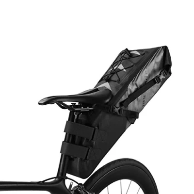 Imagen de ROCKBROS Bolsa Sillín Bicicleta Alforja Impermeable 10L para MTB Carretera Bikepacking, Negro
