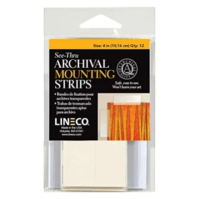 Imagen de Lineco See Thru Archival Mounting Strips 12/Pkg 4&quot;