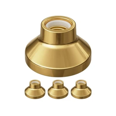 Imagen de ledscom.de 4 piezas portalámpara de techo ELEKTRA, porcelana, oro brillante, 1x E27 máx. 300W
