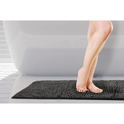 Imagen de Emma Barclay Noodle Alfombra de baño Antideslizante Suave al Tacto, Color Negro, 45 x 75 cm
