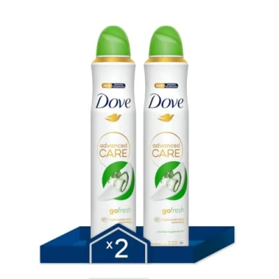 Imagen de Dove Advanced Care Aerosol Pepino 72h Pack Ahorro 200 ML x2