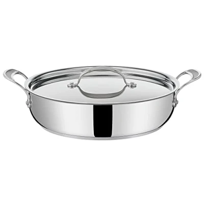 Imagen de Tefal E3069034 Sartén Poco Profunda, 30 cm, Jamie Oliver, Acero Inoxidable, Metalizado
