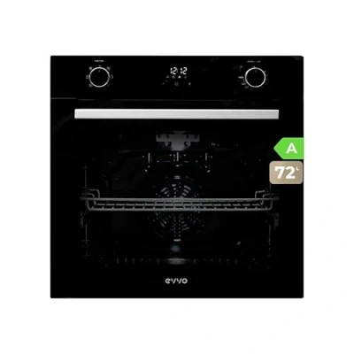 Imagen de EVVO Horno Eléctrico Empotrable, Eficiencia A 2800W, 72 Litros, Función Grill, 7 Programas, Temporizador, Mando Selector, Puerta Triple Acristalamiento Modelo: H20 (Color Negro)