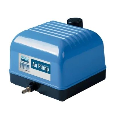 Imagen de AquaForte Bomba de aire Hi Flow V 10, Carcasa aluminio, Silenciosa y potente, Potencia 10 vatios, Capacidad a 1,2 metros 4 litros por minuto, del estanque 6 m3, No regulable