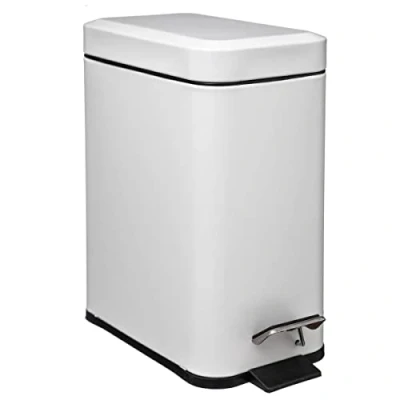 Imagen de 5five papelera rectangular cierre suave acero inoxidable 5l blanco