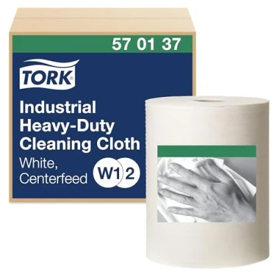 Imagen de Tork 570137 Paño de limpieza industrial ultrarresistente Premium / 1 capa/Papel multiuso compatible con los sistemas W1, W2 y W3 bobina x 60,8 m largo/color blanco