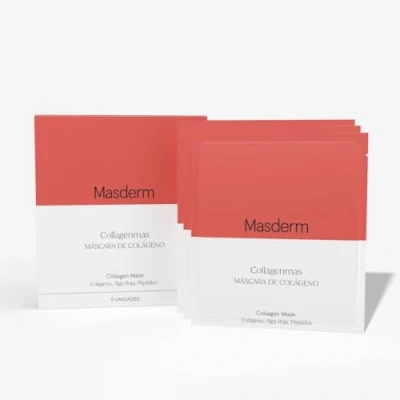 Imagen de MASDERM I 5 Paquetes Mascarillas Faciales Colageno Face Mask Hidrolizado Mascarilla Hidratante Profunda Bio Collagen Nocturna Y Daily Pieles Secas Antiedad Cara