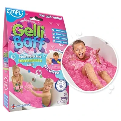 Imagen de Zimpli Kids Gelli Baff Pink, 1 baño o 6 usos de Juego, Convierte mágicamente el Agua en una Sustancia Viscosa Gruesa y Colorida, Juguetes bañera para niños, Juguete sensorial desordenado, Regalo