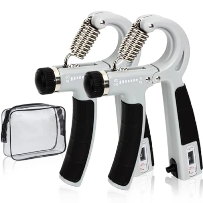 Imagen de Hand Grip, Fortalecedores de Mano, Resistencia Ajustable 5 60kg (11 132Lbs), Fortalecedor Agarre Antideslizante, para Músicos Atletas y Recuperación Lesiones en la Mano