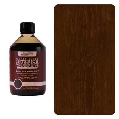 Imagen de Littlefair&#039;s Tinte para Madera 500ml Acabado Premium, Fácil de Usar y Limpiar Basado en Agua, Seguro Ecológico Disponible Muchos Colores Color: Caoba rojo oscuro