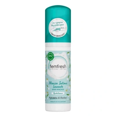 Imagen de Femfresh Espuma íntima de lavado diario, sin enjuague, con extractos manteca karité y leche avena, 50 ml
