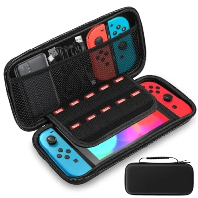 Imagen de Funda rígida negra compatible Con Nintendo Switch y OLED Estuche Protector 20 ranuras para tarjetas de juego