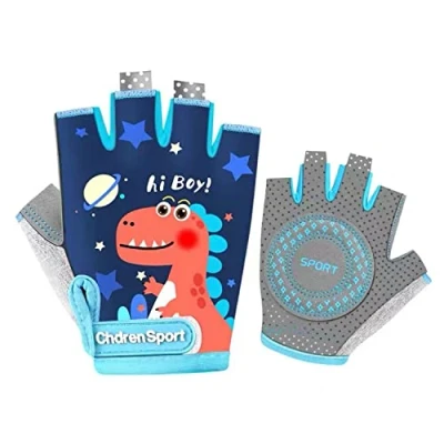 Imagen de LEXINCHENG Guantes de Bicicleta para niños equilibrados niñas y Edad 3 4 5 6 7 8 9 10 11 12 (Azul, S)