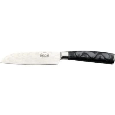 Imagen de Rockingham Forge Cuchillo Santoku, Serie Sunrise, 5 Pulgadas, Hoja de Acero Inoxidable con Mangos Resina, Negro Azabache, RF 2104BK