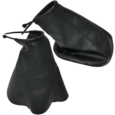 Imagen de AERZETIX C57734 Funda para palanca de cambios y freno mano compatible con Hyundai Coupe I 1996 a 2002 color: negro en piel sintética