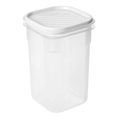 Imagen de Tatay Fiambrera de Alimentos, Hermética, 1L Capacidad, Tapa Flexible a Presión, Libre BPA, Apto Microondas y Lavavajillas, Color Blanco. Medidas: 10 x 16.5 cm