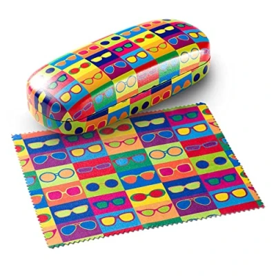 Imagen de FEFI Funda rígida para gafas con paño de microfibra a juego., carbón, M