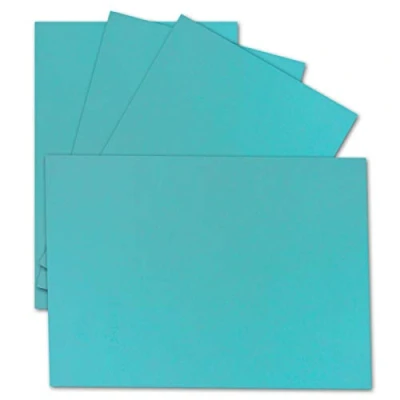 Imagen de 50 tarjetas individuales, DIN A6, 10,5 x 14,8 cm, 240 g/m², color turquesa, papel para manualidades, postales en blanco