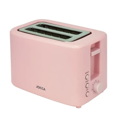 Imagen de JOCCA Tostadora 2 Rebanadas, Tostador Línea Sweet Rosa 7 Niveles de Tostado Función Descongelar, Recalentar y Cancelar Recogemigas Ranuras anchas para distintos tipos Pan, Bollería 700W