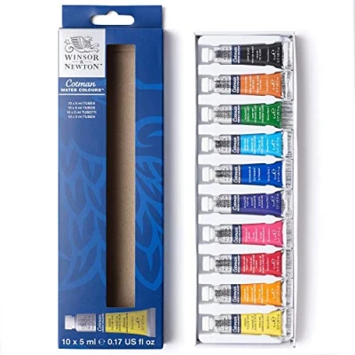 Imagen de Winsor &amp; Newton Cotman Set iniciación acuarela 10x5ml, Multicolor, 10 colores tubos de 5ml