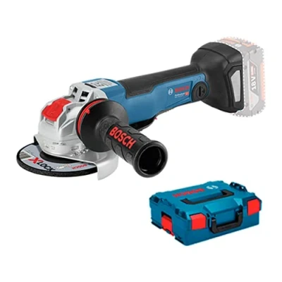Imagen de Bosch Professional GWX 18V 10 PC Amoladora angular, X LOCK, conectable, diámetro disco 125 mm, hombre muerto, sin batería, en L BOXX, 18 V, Azul, Size