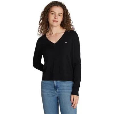 Imagen de Tommy Jeans Essential Sweater Jersey de punto, Mujer, Talla: Large, Black