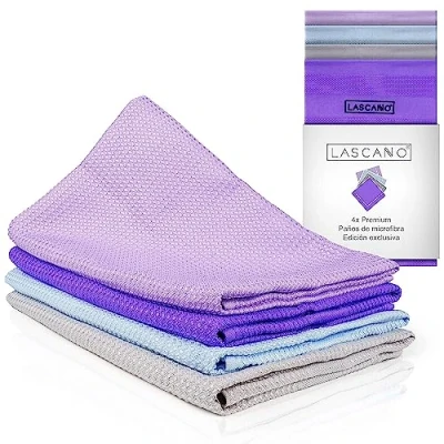 Imagen de Lascano Paños de Microfibra Juego 4 60 x 40 cm Multiusos para la Cocina Absorbentes y sin Pelusa Edición Exclusiva