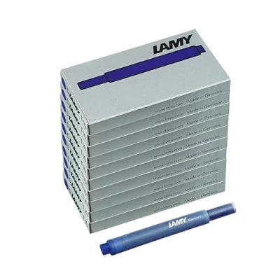 Imagen de Lamy Juego de 10 cartuchos tinta T10 con gran reserva tinta, adecuados para todos los modelos pluma estilográfica Contenido: 1,25 ml por cartucho 5 unidades paquete Color