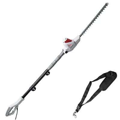 Imagen de IKRA 78001800 Tijeras Cortasetos telescópico eléctrico ITHS 600, Cinta de Hombro Incl, Longitud Corte 51cm, 600W, 230 V