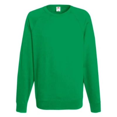 Imagen de Fruit Of The Loom Sudadera de raglán con cuello redondo y manga larga para hombre Verde kelly Small