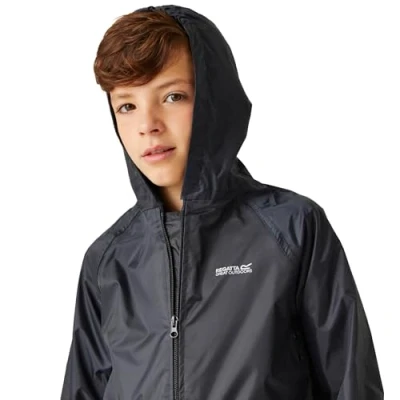 Imagen de Regatta Chaqueta para niños Stormbreak con costuras selladas impermeables y capucha Jackets Waterproof Shell, Unisex niños, Navy, 13 yr