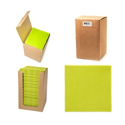 Imagen de Alvotex Chic Airlaid 100 servilletas de cóctel, 1/4 Pliegues, Tela, Desechables, Kiwi, 20 x cm